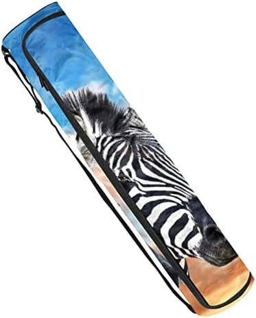 Bolsa de tapete de ioga, zebras na bolsa de transporte de ioga de ioga de ioga do exercício selvagem com alça ajustável para homens
