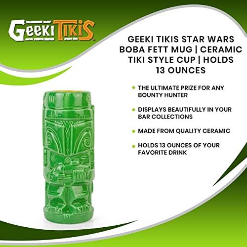 Geeki Tikis Guerra nas Estrelas Boba Fett Caneca | Copo de cerâmica de estilo colecionável de Guerra nas Estrelas. Detém