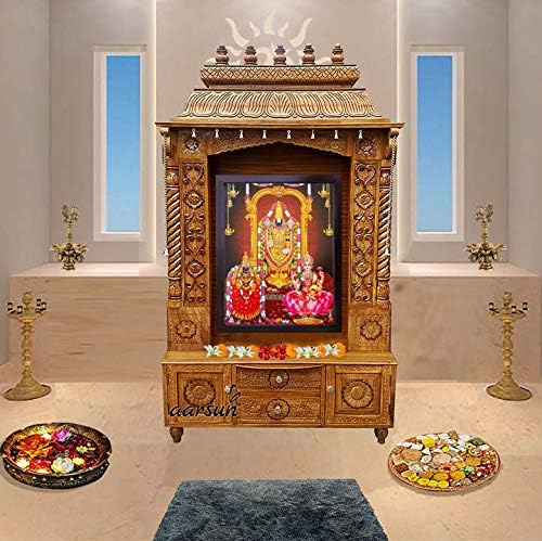 Lorde de artesanato Lord Balaji/Tirupati Balaji/Venkateswara/Lakshmiji com Balaji e deusa Lakshmi, uma pintura religiosa para