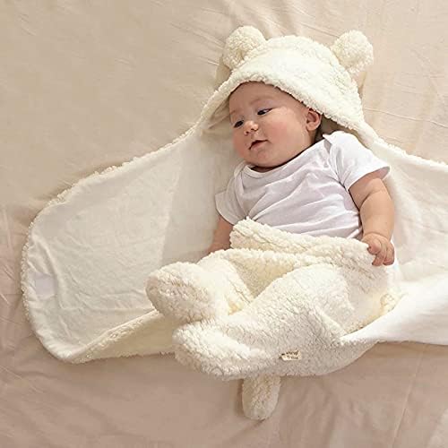 Cobertor de abafamento com capuz de bebê, bebê recém -nascido yinuoday recebendo saco de saco de dormir com lã de cobertor