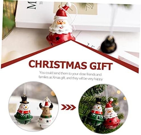 Aboofan 3pcs rena decoração de decoração de layout sino de parede de claus várias decorações pendentes ornamentos para pendurar incluem favores sinos estilo santa elk diy porornments janela de natal janela de natal