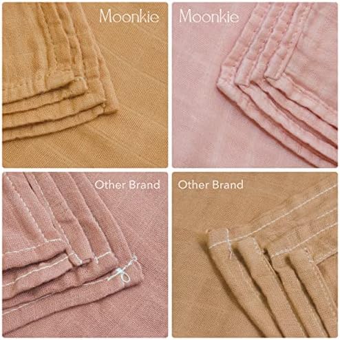 Moonkie Muslin Swaddle Planta, cobertor de bebê confortável para meninos e meninas, o infantil de bambu sedoso que recebe cobertor