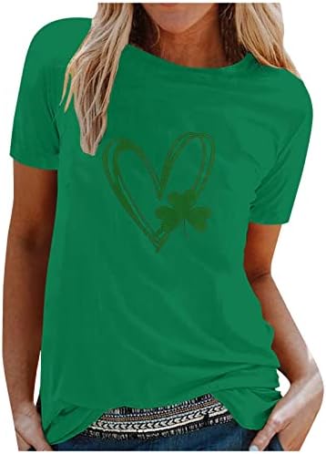 Valentine's/st. Camisa do dia de Patrick para feminino, amor, amante de coração, camisetas impressas de manga curta gnome engraçado tops gráficos