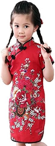 Vestido de flor de meninas hooyi qipao cheongsam 2-16 anos de roupa