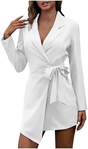 Vestidos formais do Nokmopo para mulheres Trabalho de moda Office Casual Cardigã frontal aberto Jaquetas de manga comprida vestido de terno