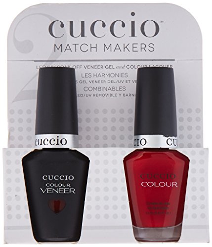 Cuccio Matchmaker - colorido laca de unhas e verniz em gel Polish - olho vermelho para Xangai - para manicures e pedicures, cobertura total - longa duração, alto brilho - crueldade, formaldeído e tolueno livre - 2 pc