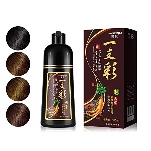 Shampoo de cor de cabelos à base de ervas KXC para cabelos grisalhos - shampoo de cabelo fácil 3 em 1- de cobertura