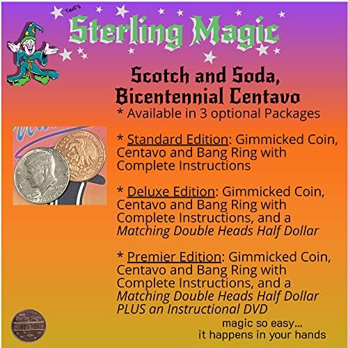 O Sterling Magic Scotch de Ted e Soda Bicentenn Centavo Genuine US Half Dollar Coin Trick, a versão patriótica
