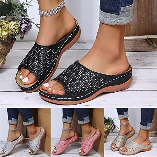 Sandálias masbird para mulheres com sandálias de stromestone de verão elegante e elegante.