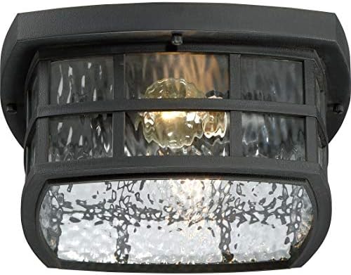 Quoizel SNN1612K Stonington Luz de teto de montagem externa ao ar livre, 2 luzes, 120 watts, Mystic Black