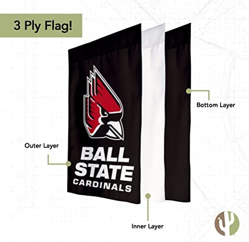 Bandeira da Bandeira da Ball State University BSU Cardinals Ball U Banner poliéster