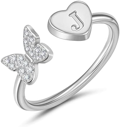Sora tuki anel inicial para mulheres letra de ouro anel de prata anéis iniciais para meninas adolescentes anéis de ouro