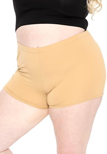 Alongamento é conforto feminino de tamanho grande de nylon/shorts de saque de spandex | X -Large - 3x