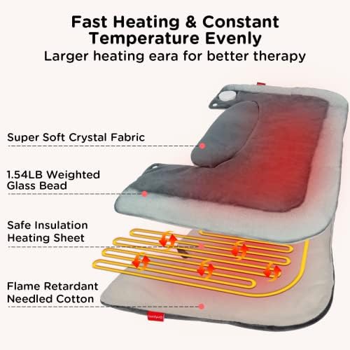 Almofada de aquecimento confortável para pescoço e ombros Ponto de pescoço para o pescoço e alívio da dor nas costas