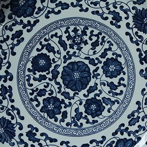 Cerâmica PQKDY 1PCS, bandeja de flores de flor azul antiga, bandeja sentada e balançando, coleção de ornamentos de artesanato