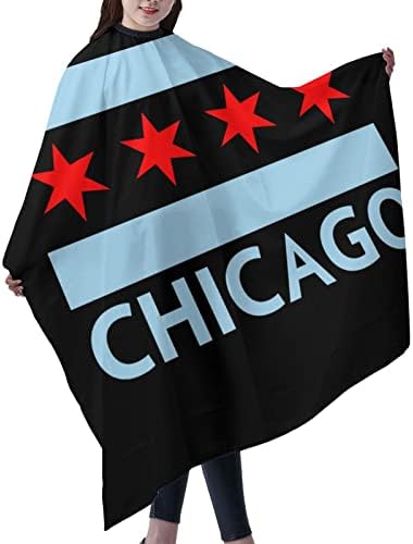 Chicago City Flag Cabelo de cabelo Avental Cabinho Cabo de salão de salão 55 x 66 polegadas, Vestido de cabelo de cabelo
