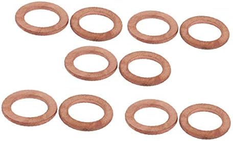 X-Dree 10pcs 12mmx18mmx1,5mm Ring de cobre Crada anel de cobre arruela de arruela (10pcs 12mx18mmx1,5mm cobre anillo Sellado junta de lavadora de applastamiento