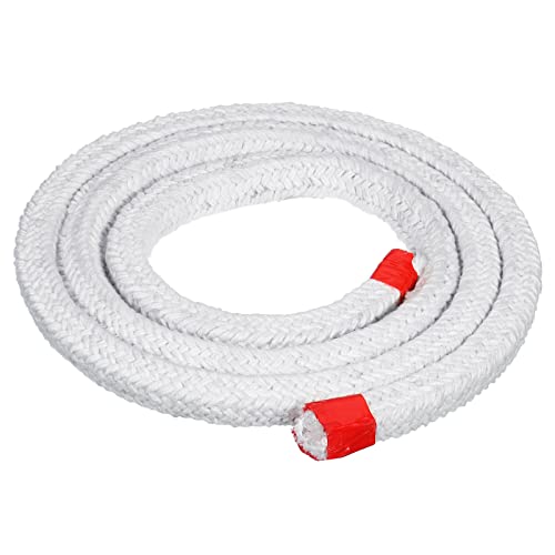 Patikil 6,57ft x 49/64 corda de fibra de cerâmica, corda trançada quadrada de alta temperatura da vedação de junta para forno