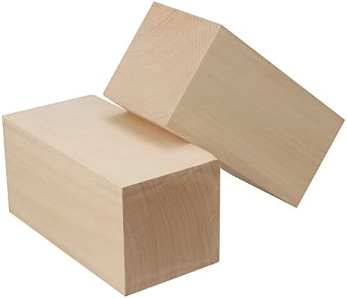 Keileoho 4 pacote 6 x 3 x 3 polegadas Blocos de escultura de basswood, blocos de balhas inacabados, blocos de madeira macia,