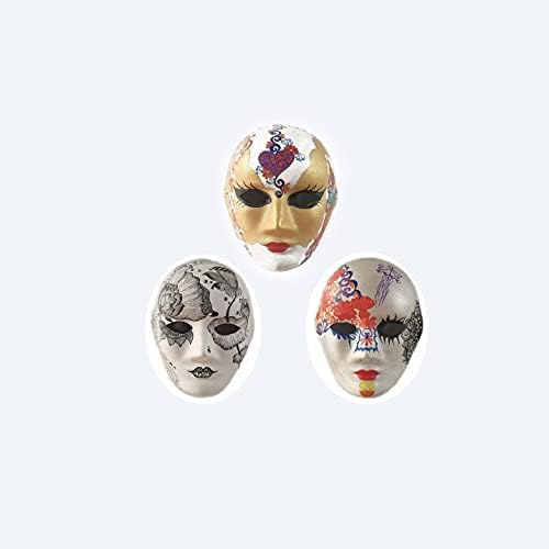 YDJ 3pcs Pacote máscaras decorativas de Halloween para decoração de parede, pintura à mão Arte máscara de decoração de