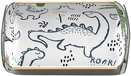 Xiua Dinosaur Pattern Bandejeira de dinossauros XIGUA Organizador de armazenamento de desktop - Removável bandeja de cabeceira de cabeceira de cabeceira de cabeceira de mesa de caddy Placa de armazenamento de mesa para chaves, telefone, jóias