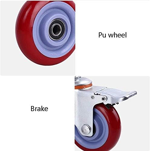 Conjunto de Yiwango de 4 rodas giratórias PU giratórias com freios, bandeira de pvc, rolamento de esferas, 300 kg, mudo, para carrinhos Kit