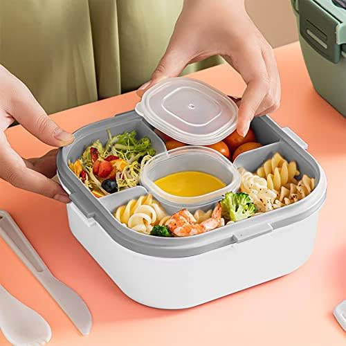 Contêiner de almoço de salada, portátil Microwave Safe Plastic Salad Lunch Rechaner Design Compartamentado para Piquenique