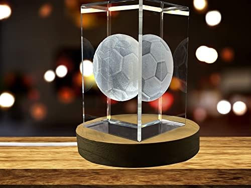 Arte da bola de futebol | Cristal gravado em 3D, lembrança | Presente/decoração | Colecionável | Lembrança | Presente de foto de cristal 3D | Crystal gravado em foto 3D | Decoração de casa