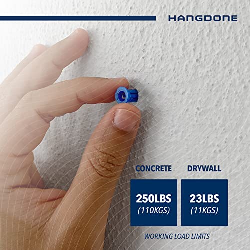Âncoras de parede com nervuras de Hangdone 10- 12 1-1/4 polegadas com parafusos 100 pacote, azul