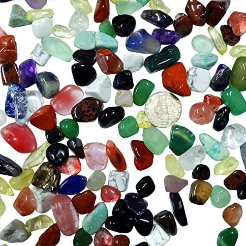 Rocktone 15 tipos de cálculos de cristal variados não fortes, lascas de chips de pedra cristais de cura esmagada, ita, citrina, carnelian,