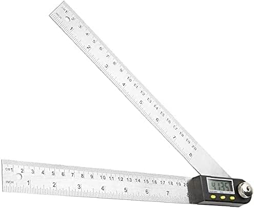 Régua de aço inoxidável de depila Digital Angle Finder Finder Régua de Aço Anterior de 0-200mm LCD Display para medição de madeira,