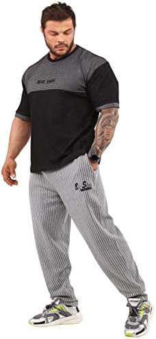 BIG SAM SportSwear Company Men's Baggy Sweetpante com bolsos, calças de ginástica do Oldschool
