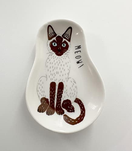 Kiaotime Coffee Spoon Restes e colher - Cerâmica fofa colher de gato descanso colher de chá de cafeteira decoração de café bar oscilantes para acessórios para cozinha em casa