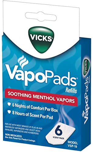 Vicks Vapopads Vaporizador sem água Pads de perfume - 6 contagem