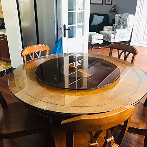 Mesa de jantar durável LIXFDJ preguiçosa, vidro giratório marrom preguiçoso, vidro temperado, bandeja de porção redonda de 0,4 de