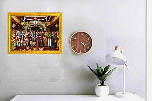 Zig Zag Srinivasa Kalyanam Frame para parede / mesa / Pooja Room Golden
