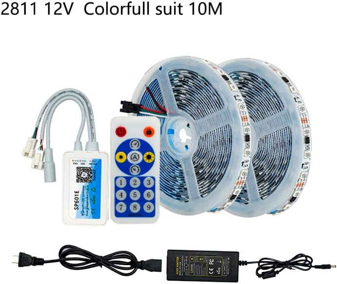 Acessórios para decoração de LED 10M SP601E LED LUZ DC5-24V COLOR COMPRO DUTO CONTROLADOR DO WS2811 APP Bluetooth Intelligent Remote Control Set