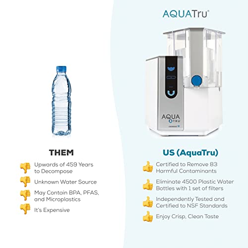 Aquatru Alcaline Connect - Purificador de água de bancada inteligente com APP | Nenhum encanamento ou instalação necessária | Livre