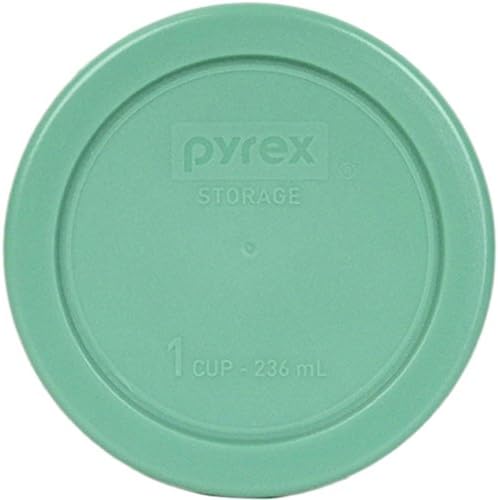 Pyrex 7202-PC Rodada 1 xícara de tampa de tampa de plástico verde, feita nos EUA