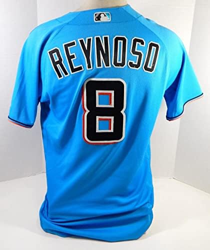 Miami Marlins Ronal Reynoso #8 Jogo usou Jersey Blue 44 DP22210 - Jerseys MLB usada para jogo MLB
