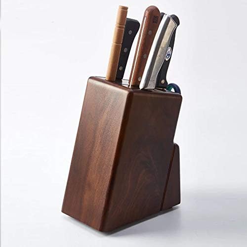 Sdfgh engross espessou o suporte de faca de madeira de borracha com tesoura 7 slots Slots Storage Kitchen Kitchen Stand Chef Faca bloco