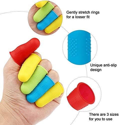 Nuobesty Scarpbook 15pcs Protetores de silicone Luvas de dedos Caps Tubes de dedo Mangas de dedos para adhos de costura