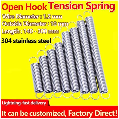 Htllt Metal Tensão de alcance cilíndrico da bobina espiral Tension Spwire Diâmetro de 1,2 mm de diâmetro externo de 10mm de tensão