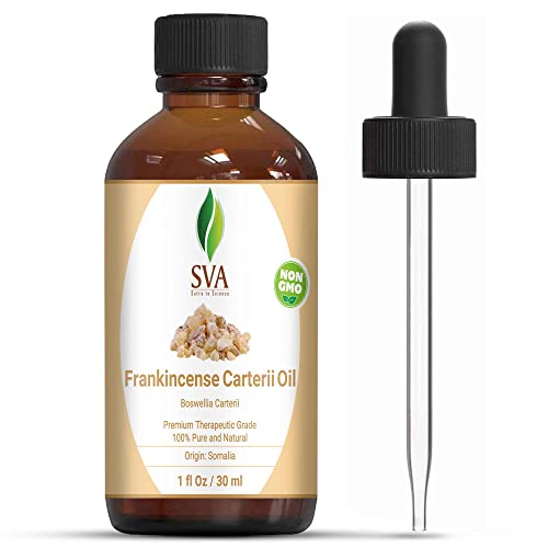 Óleo essencial de incenso da SVA 1 oz - puro, natural, não diluído, grau terapêutico para cuidados com a pele e cabelos,