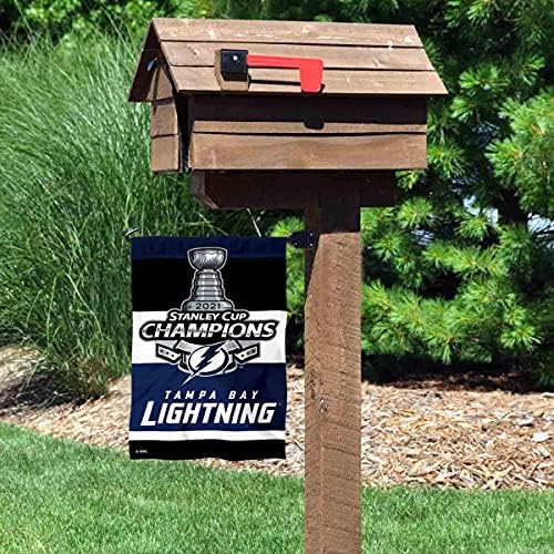 Tampa Bay Lightning Stanley Cup 2021 Campeões Banner de jardim de dupla face