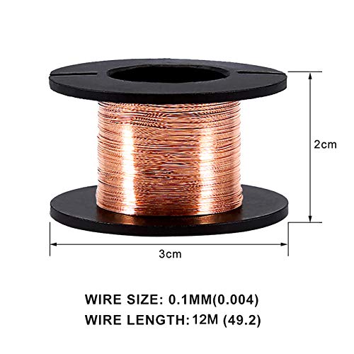 5pcs Fio de enrolamento de fios de cobre esmaltado, arame de cobre 0,1 mm