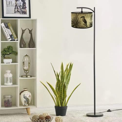 Lâmpada de chão de vime com Danggeoi para sala de estar, quarto, casa de fazenda, lâmpada de lâmpada de lâmpada de bambu à mão,