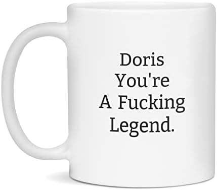 Rude Doris caneca, Doris é uma lenda, presente engraçado, branco de 11 onças