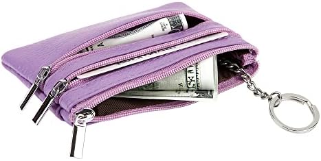 Mini bolsa de couro genuíno feminino Mini bolsa trocar de carteira com chaveiro