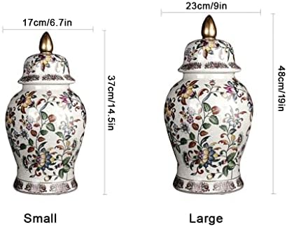 Jarra de gengibre de porcelana decorativa moderna com tampa, templo de cerâmica jarra grande vaso floral vasos de flor
